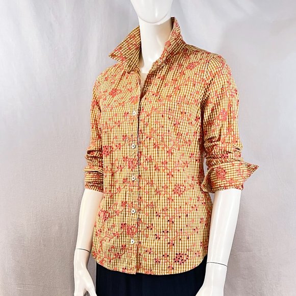 Gingham And Eyelet Button-Down Shirt | Anthropologie - Picture 1 of 9